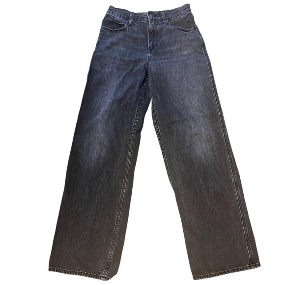 uniqlo size 24 black wide legged jeans - Picture 2 of 4